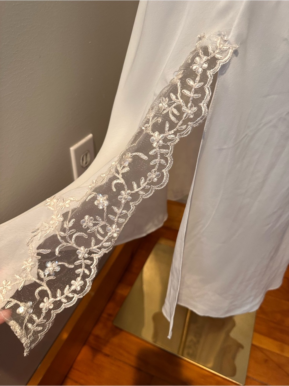 Vintage Denette White Lace-Trim Slip Dress - Picture 3 of 16